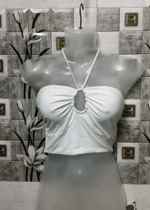 White Halter Top