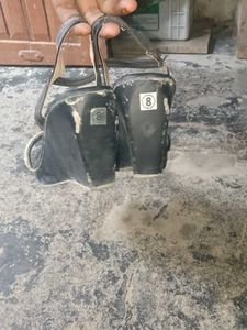 Stylish Black Heels with Rhinestones