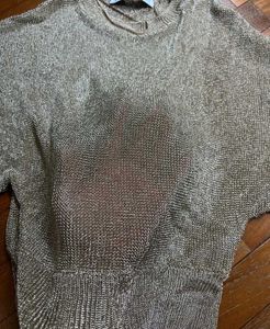 Silver Shimmer Knit Top For Women ◽◻️🤍🐚