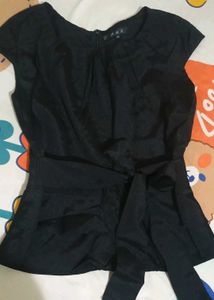 Chic Black Tie-Waist Top