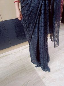 Brand New Black Net Saree