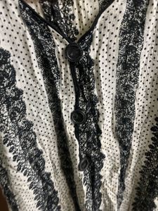 Black and White Sleeveless Kurti