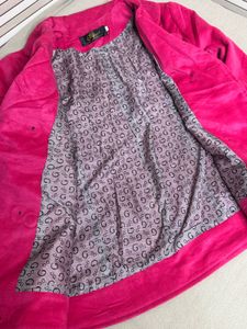 Pink Velvet Cropped Jacket