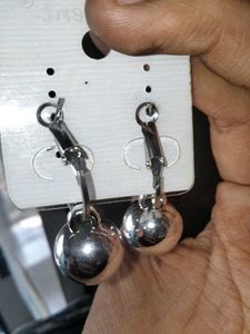 Silver Ball Drop Earrings