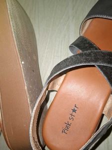 Pink Star Silver Sandals