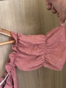 Pink Ruffle Crop Top