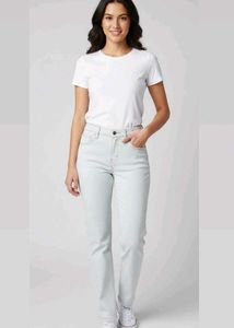 Light Wash Straight Leg Jeans