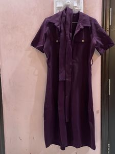 Wine Colour Shirt Style One Piece