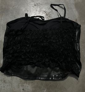 Black Faux Leather Corset Top