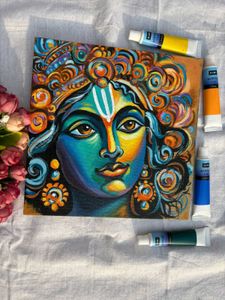 Abstract Krishna Painting On Canvas