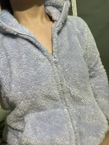 Fuzzy Blue Zip-Up Hoodie