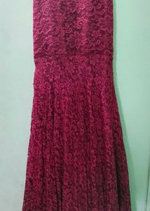 Maroon Lace Dress