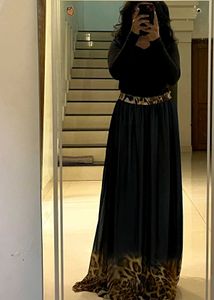 Elegant Animal Print Maxi Skirt | Flowing Chiffon