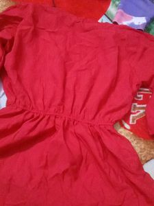 Red Button-Down Top