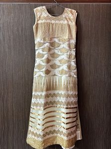 Gold & White Embellished Dress