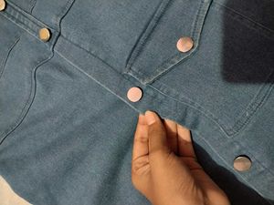 Denim Button-Down Jumper Dress