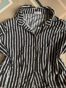 Striped Crop Shirt