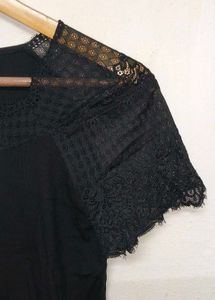 New Elegant Black Lace Top