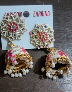 White Jhumka