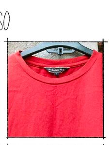 Red Short Sleeve Crop Tshirt