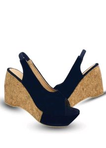 Black Wedge Slingback Heels