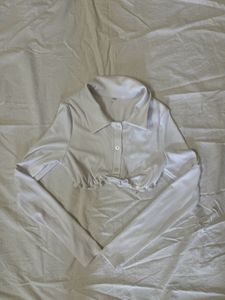 White Cropped Shirt