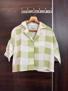 ZARA Checkered Crop Shirt