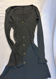 Pull&amp;Bear Ribbed Button-Down Dress