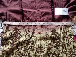 Embroidered Button-Up Top