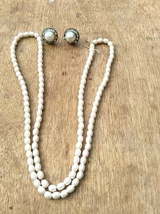 Pearl Necklace &amp; Earrings Set