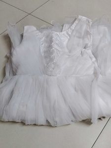 Kids Flared White Dress