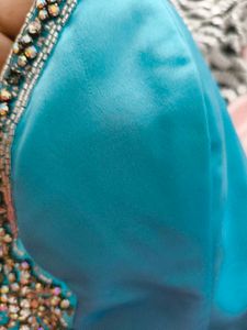 Teal Beaded Mermaid Gown