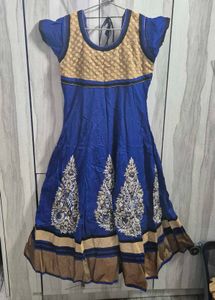 Blue & Gold Embroidered Dress