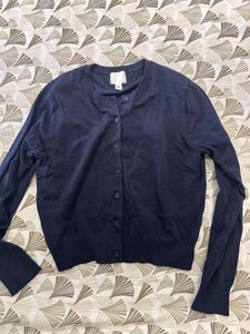 Navy Blue Cardigan Sweater