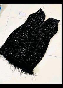 savana Sparkling Black Party Dress