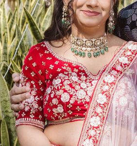 Green Polka Necklace Set With Earring