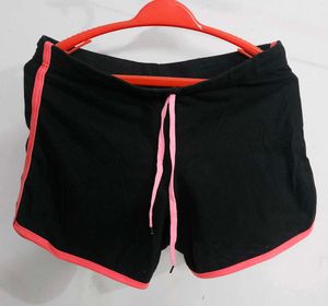 Black & Pink Trim Shorts