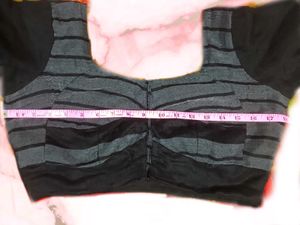 Black Saree With Stitched Blouse