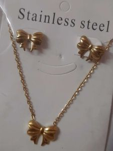 Anti Tarnish Bow Themed Jewellery Set