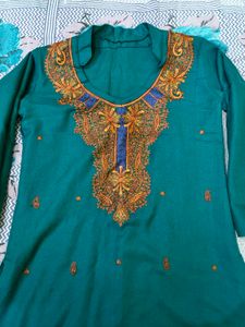 Elegant Green Woolen Kurta