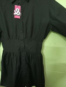 SHIRT SHORT DRESS BLACK