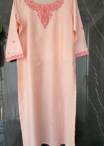 Peach Embroidered Kurti