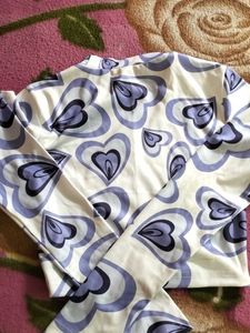 Heart Print Crop Top