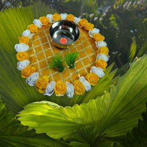 handmade decorative wooden wedding tray with artif