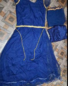 🔥🔥Sale💥💃 Blue Full Havy Work One Piece Gown.