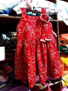 Girls Red Floral Dress