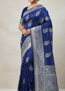 Blue Printed Saree