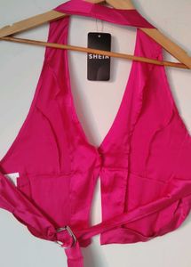 Stylish Pink Backless top