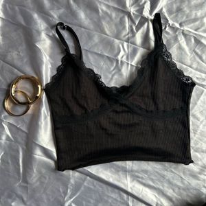 Black Divided cami top