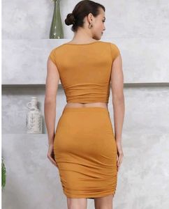 Ruched Mustard Co-ord Set